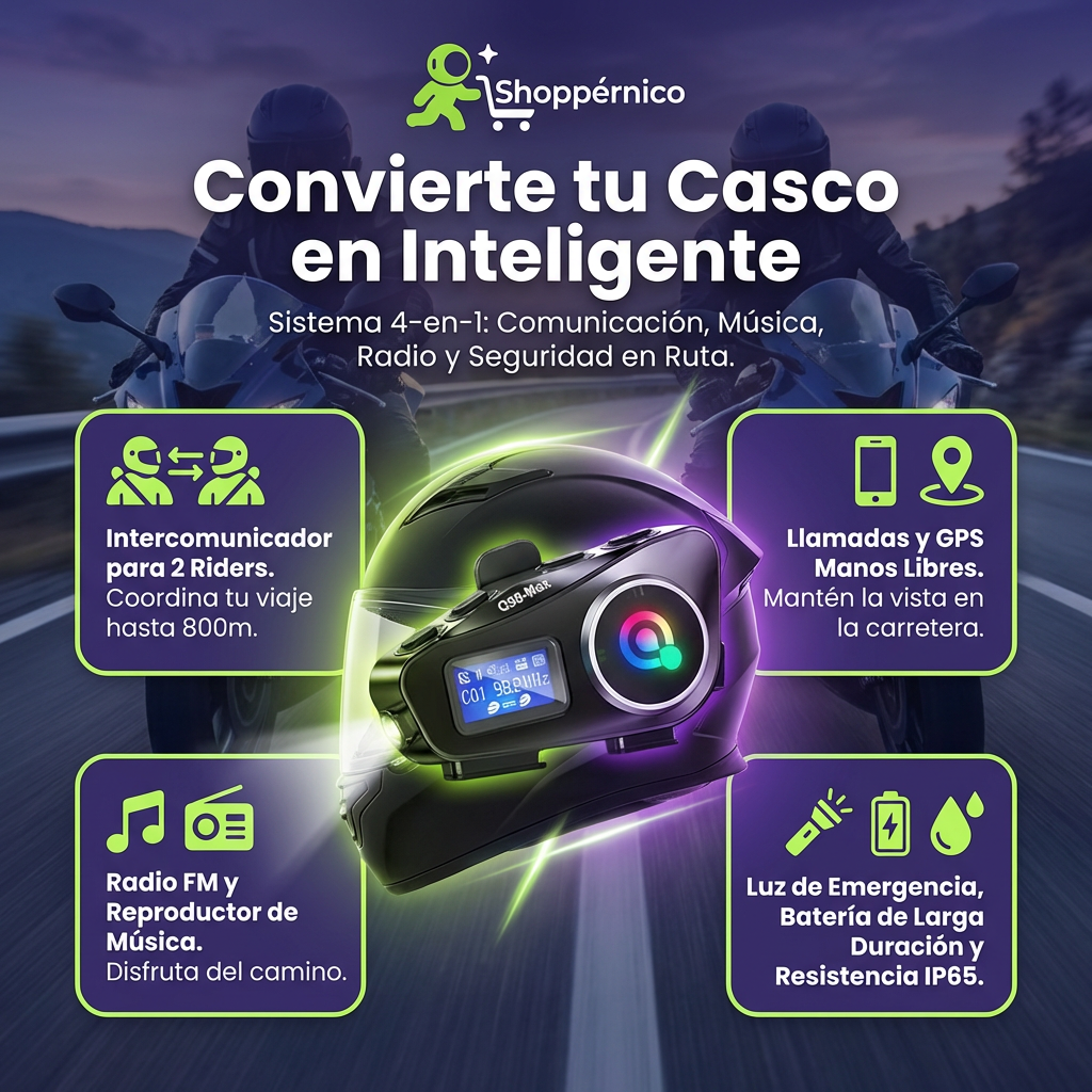 Super-Mic Q58max | Vuelve tu casco un centro de control + GRATIS: Soporte Celular