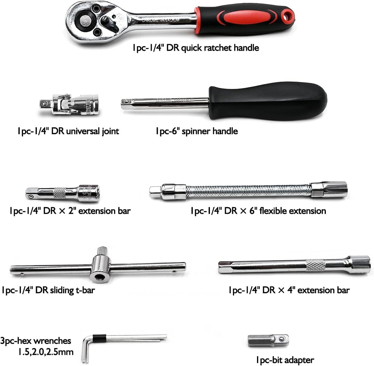 Set de herramientas de 46 piezas (estuche rojo)