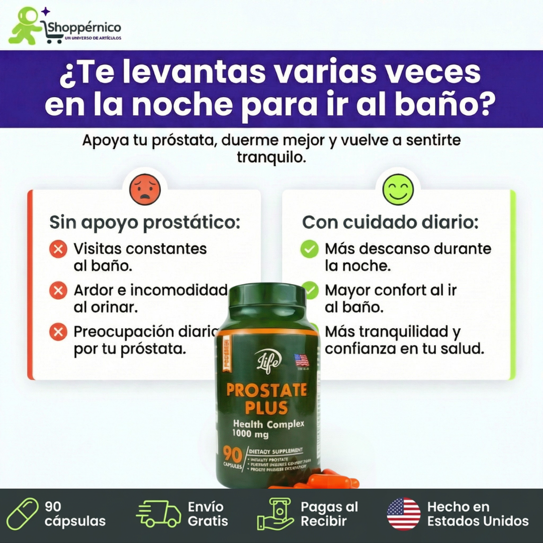 PROSTATE PLUS | Cuidado Avanzado de la Próstata Y Vejiga  (90 caps)