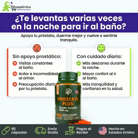 PROSTATE PLUS | Cuidado Avanzado de la Próstata Y Vejiga  (90 caps)