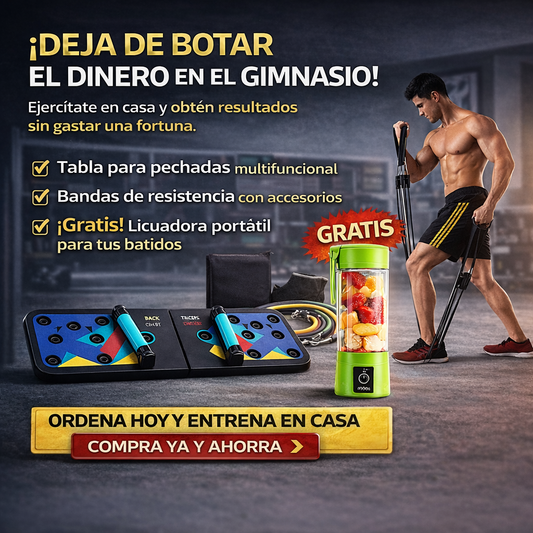 OFERTA! Tabla para pechadas, Bandas de resistencia y GRATIS: Licuadora portátil