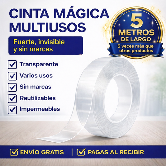Cinta Mágica® Doble Cara 5mts | Sin clavos. Sin huecos. Sin complicaciones