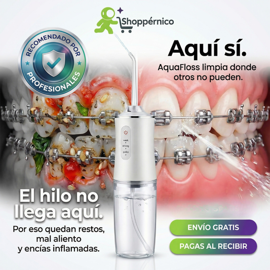 AquaFloss — Ni hilo ni cepillo. Simplemente superior.