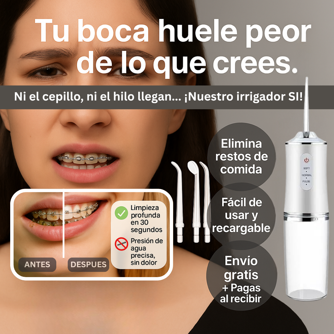 BraceWash® Irrigador Dental | Olvídate de restos de comida, hilo dental y mal aliento